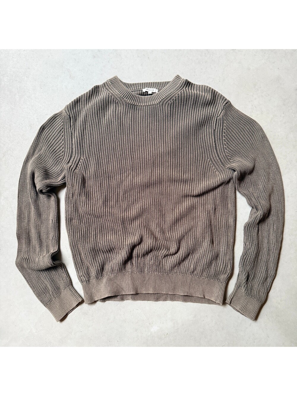 Madewell Green/Gray Ribbed Sweater Mens Size Small 100%Cotton